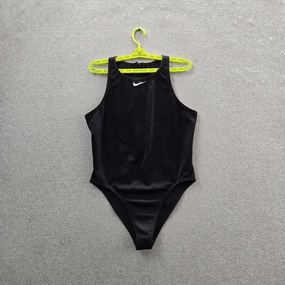 Nike Women Swimwear 40 Black One-Piece Hydrastrong Swimsuit